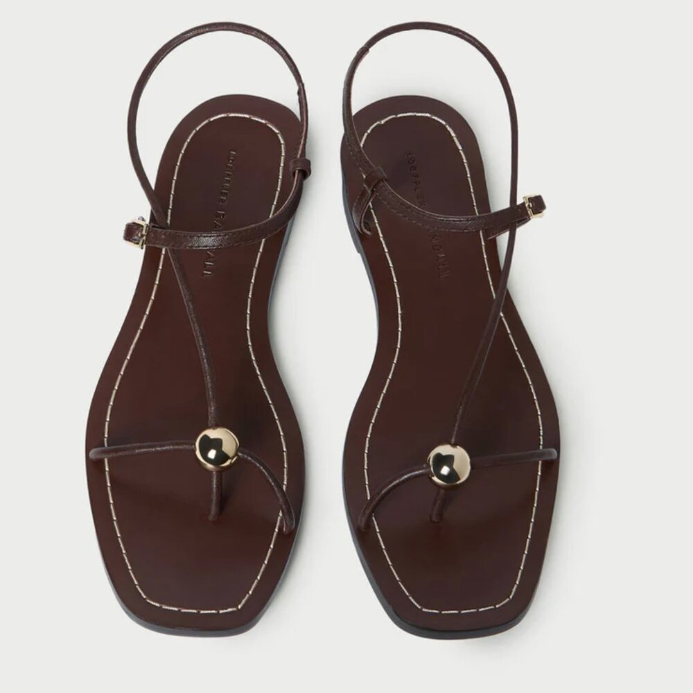 NEW Loeffler Randall size 7, size 9.5 Lara Espresso Leather Sandal